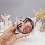 آینه گرد مدل دختر طرح رندم