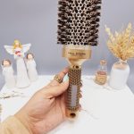 برس مو کلاسیک پیچی مدل گرد نانو سرامیکی رنگ رزگلد