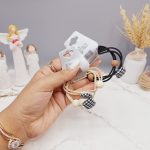 کش مو 2 تایی طرح مربع پارچه ای مروارید دار رندم