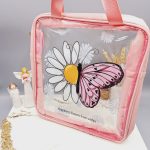 کیف آرایشی سایز بزرگ بابونه رنگی ( مربعی )